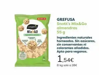 Carrefour Grefusa snatt's mix&go almendras oferta