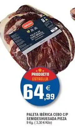 E.Leclerc Paleta ibérica cebo c/p semideshuesada pieza oferta