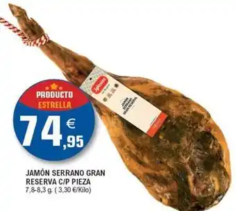 E.Leclerc Jamón serrano gran reserva c/p pieza oferta