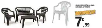 E.Leclerc Monobloc respaldo bajo blanco o antracita oferta