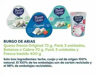 Carrefour Burgo de arias queso fresco original, balance o cabra y fresco batido oferta