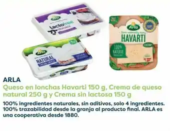 Carrefour Arla queso en lonchas havarti, crema de queso natural y crema sin lactosa oferta