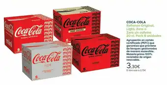 Carrefour Coca cola refresco original, light, zero o zero sin cafeína oferta