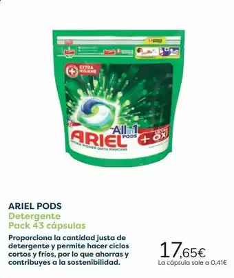 Carrefour Ariel pods detergente pack 43 cápsulas oferta