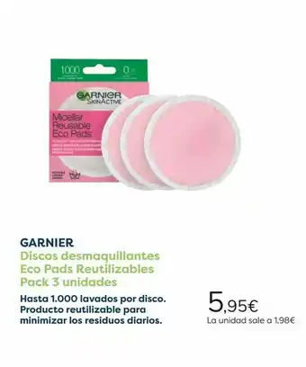 Carrefour Garnier discos desmaquillantes eco pads reutilizables pack 3 uniades oferta