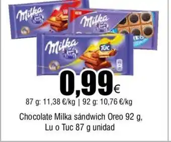 FROIZ Chocolate Milka sándwich Oreo 92 g, oferta