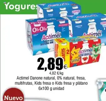 Froiz Actimel Danone natural, 0% natural, fresa, multifrutas, Kids fresa o Kids fresa y plátano oferta