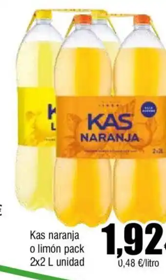 FROIZ Kas naranja o limón pack 2x2 L unidad oferta
