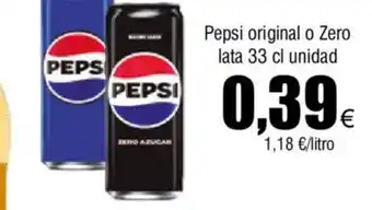 FROIZ Pepsi original o Zero lata 33 cl unidad oferta