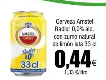 FROIZ Cerveza Amstel Radler 0,0% alc. con zumo natural de limón lata 33 cl oferta
