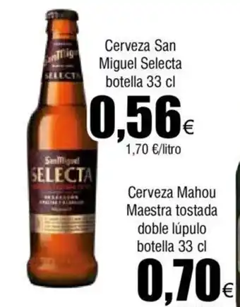 FROIZ Cerveza Mahou Miguel Selecta botella 33 cl oferta