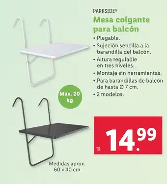 Lidl Mesa colgante para balcón oferta