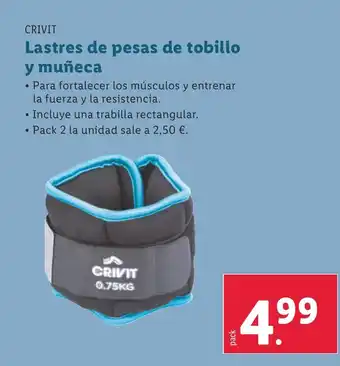 Lidl Lastres de pesas de tobillo y muñeca oferta