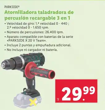 Lidl Atornilladora taladradora de percusión recargable 3 en 1 oferta