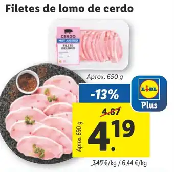 Lidl Filetes de lomo de cerdo oferta