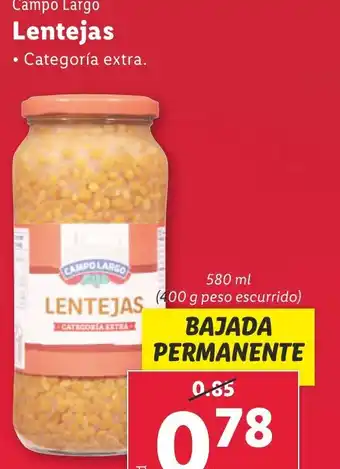 Lidl Campo Largo Lentejas oferta