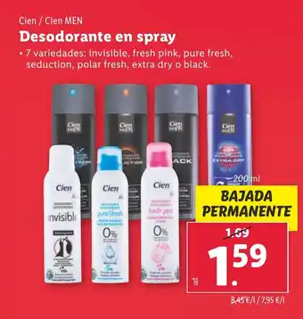 Lidl Desodorante en spray oferta