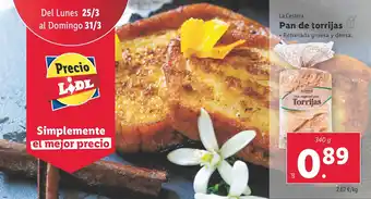 Lidl Pan de torrijas oferta