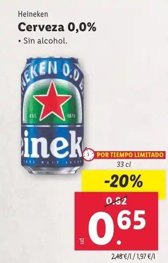 Lidl Cerveza 0,0% oferta