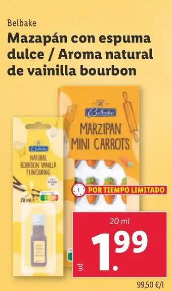 Lidl Mazapán con espuma dulce/Aroma natural de vainilla bourbon oferta