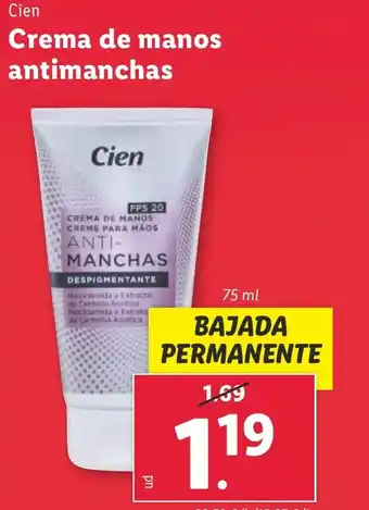 Lidl Crema de manos antimanchas oferta