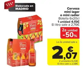 Carrefour Cerveza mini lager o mini radler oferta