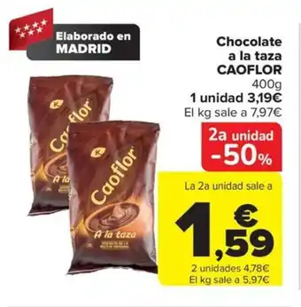 Carrefour Chocolate a la taza CAOFLOR 400g oferta