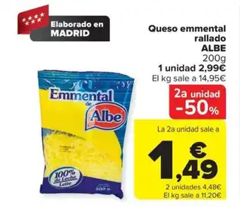 Carrefour Queso emmental rallado ALBE 200g oferta