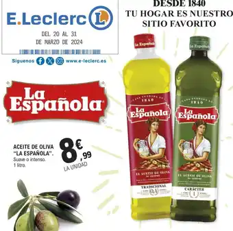 E.Leclerc ACEITE DE OLIVA "LA ESPAÑOLA”. oferta
