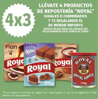E.Leclerc LLÉVATE 4 PRODUCTOS DE REPOSTERÍA "ROYAL" IGUALES O COMBINADOS Y TE REGALAMOS EL oferta