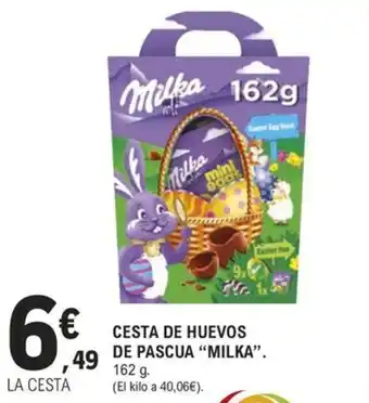 E.Leclerc CESTA DE HUEVOS DE PASCUA "MILKA". oferta