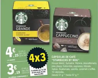 E.Leclerc CÁPSULAS DE CAFÉ "STARBUCKS BY NDG". oferta