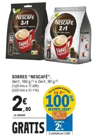 E.Leclerc SOBRES "NESCAFÉ”. 3en1, 160 g oferta