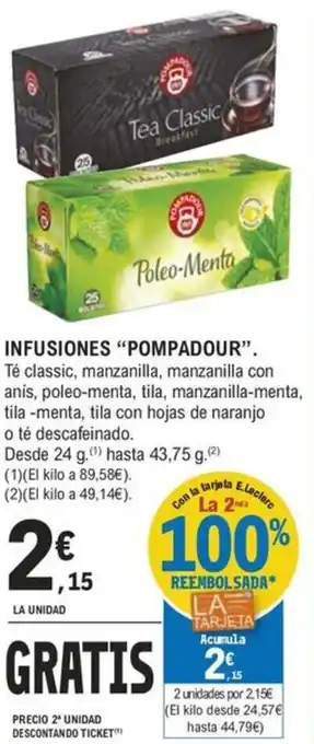 E.Leclerc INFUSIONES "POMPADOUR". oferta