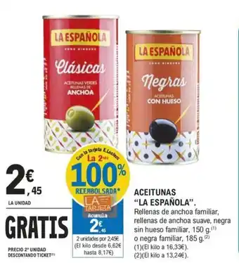 E.Leclerc ACEITUNAS "LA ESPAÑOLA”. oferta