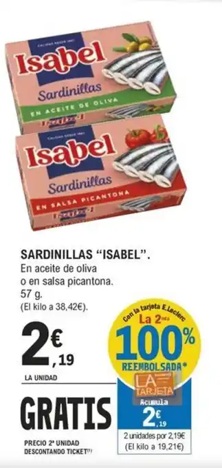 E.Leclerc SARDINILLAS “ISABEL". oferta