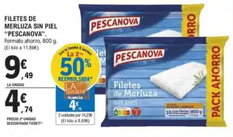 E.Leclerc FILETES DE MERLUZA SIN PIEL "PESCANOVA". oferta