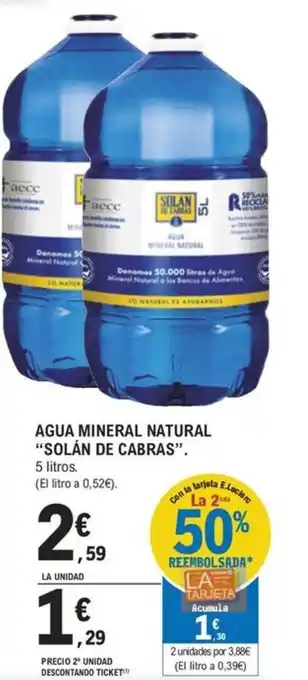 E.Leclerc AGUA MINERAL NATURAL "SOLÁN DE CABRAS". oferta