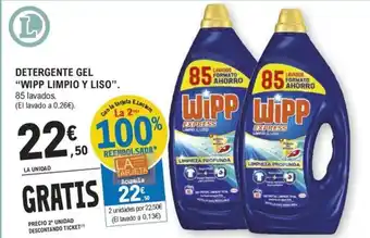 E.Leclerc DETERGENTE GEL "WIPP LIMPIO Y LISO” oferta