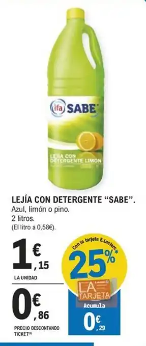 E.Leclerc LEJÍA CON DETERGENTE "SABE". oferta