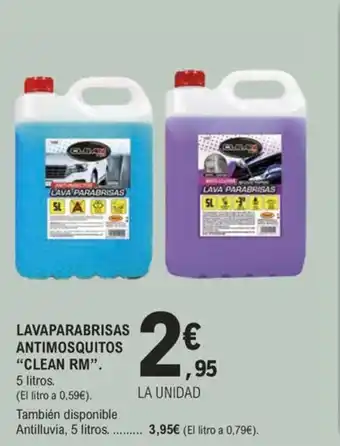 E.Leclerc LAVAPARABRISAS ANTIMOSQUITOS "CLEAN RM". oferta