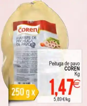 Plenus Supermercados Coren Peituga de pavo 250 g x oferta