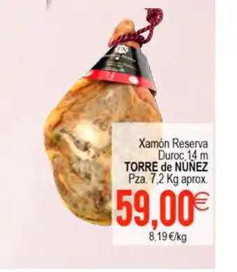 Plenus Supermercados Torre de Nuñez Xamón Reserva Duroc 14 m Pza. 7,2 kg aprox oferta
