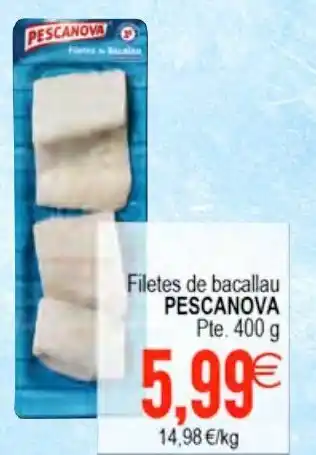 Plenus Supermercados Pescanova Filetes de bacallau Pte. 400g oferta