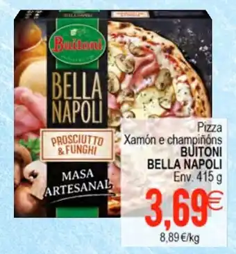 Plenus Supermercados Buitoni Bella Napoli Pizza Xamón e champiñons 415g oferta