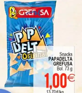 Plenus Supermercados Papadelta Grefusa Snacks Bol. 73g oferta