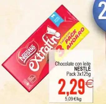 Plenus Supermercados Nestle Chocolate con leite Pack 3 x 125 g oferta