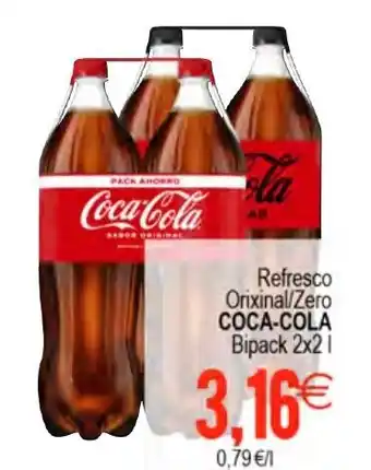 Plenus Supermercados Coca - Cola Refresco Orixinal/Zero Bipack 2x2 l oferta