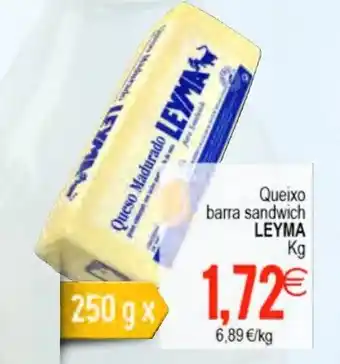 Plenus Supermercados Leyma Queixo barra sandwich 250g oferta