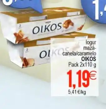 Plenus Supermercados Oikos logur mazá canela/caramelo Pack 2 x 110g oferta